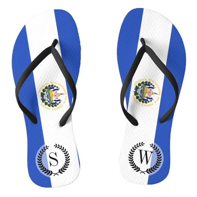 The Flag of El Salvador Jandals (Footbed)