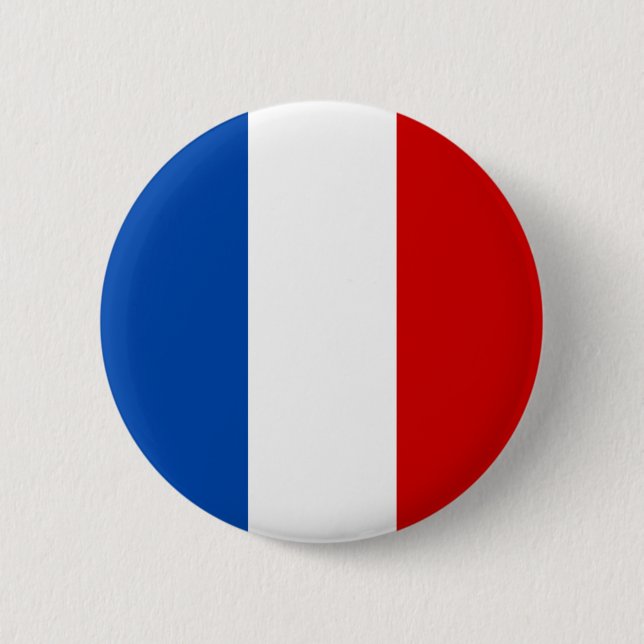 The Flag of France 6 Cm Round Badge (Front)