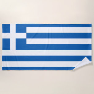 The flag of Greece Beach Towel