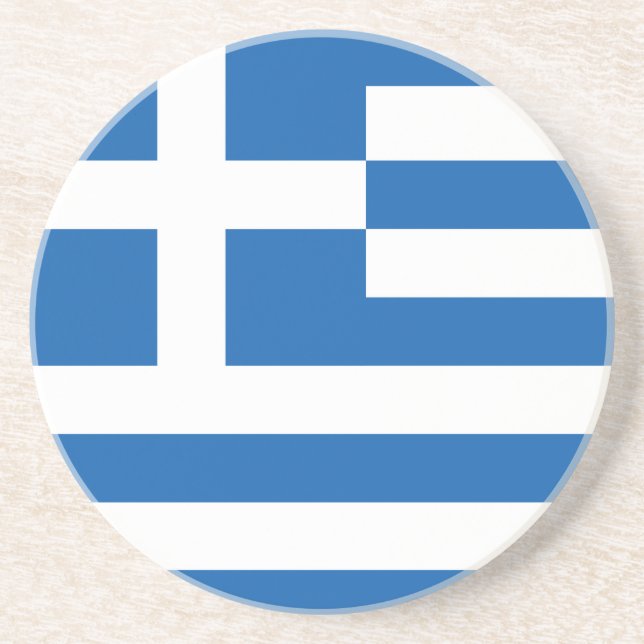 The Flag of Greece Coaster (Front)