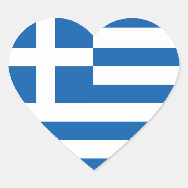 The Flag of Greece Heart Sticker (Front)