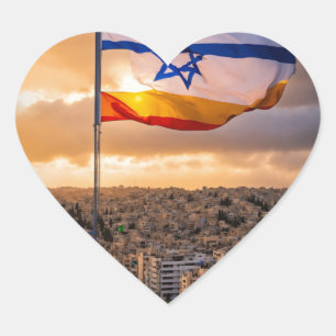 The Flag of Israel: Symbol of Unity and Iden Poste Heart Sticker