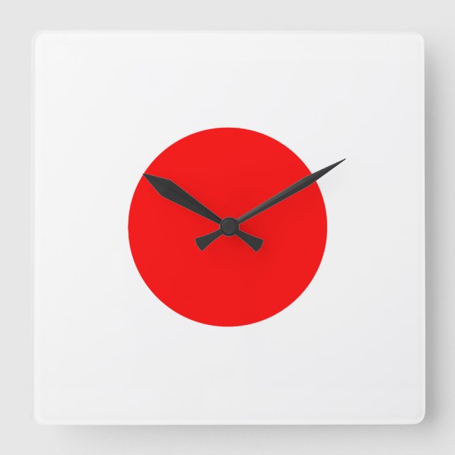 The Flag of Japan Square Wall Clock (Front)
