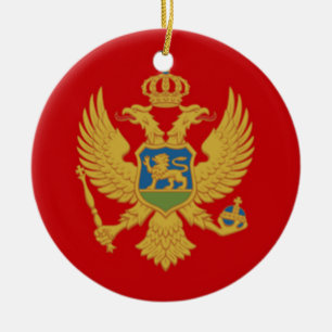The Flag of Montenegro Ceramic Tree Decoration