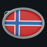 The Flag of Norway Oval Belt Buckle<br><div class="desc">The flag of Norway is made of a blue cross on a red background. It's a great gift for those who love Norway or have a Norwegian heritage. This design is also available on many other products for you to choose from.</div>