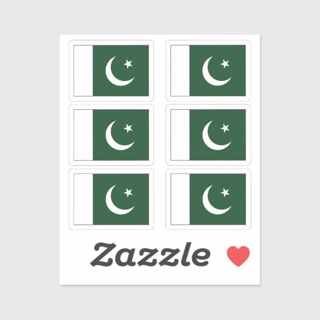 The flag of Pakistan Collection pack of 6 (Sheet)