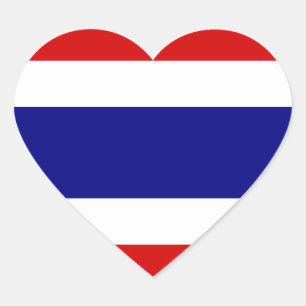 The Flag of Thailand Heart Sticker