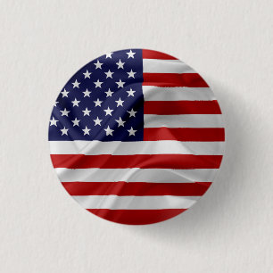 The Flag of the United States of America 3 Cm Round Badge