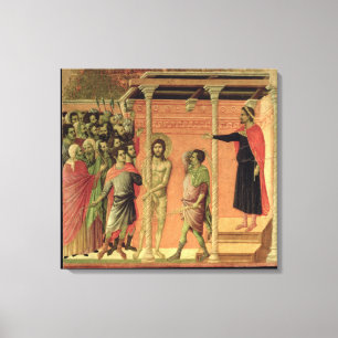 The Flagellation, from the Maesta altarpiece Canvas Print