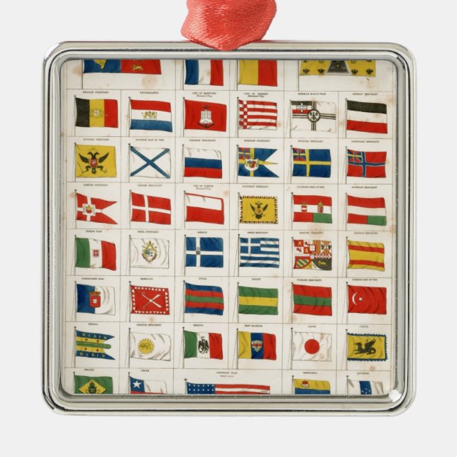 The Flags of all Nations Metal Tree Decoration (Front)