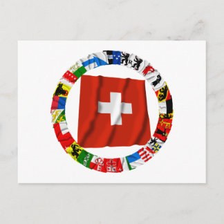 The Flags of the Cantons of Switzerland Postcard
