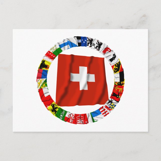 The Flags of the Cantons of Switzerland Postcard (Front)