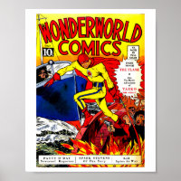 The Flame comic book cover, By Lou Fine