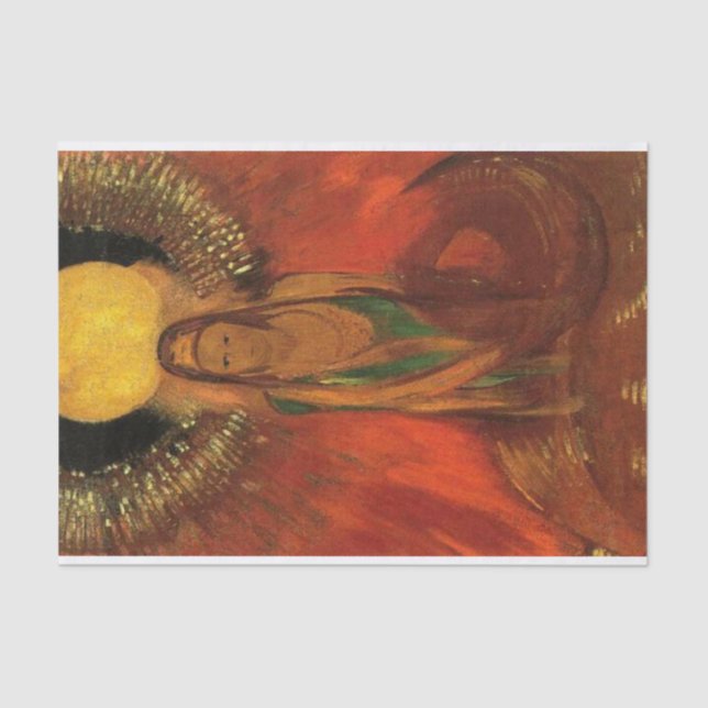 The Flame Goddess of Fire by Odilon Redon Tissue Paper (Front)