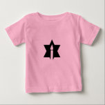 The Flame & Star - Baby T-Shirt<br><div class="desc">This image is a flame from a candle. A star around the flame represents Hanukkah. Done in a black tattoo.  This tee is available in assorted styles,  colours and sizes.</div>