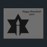 The Flame & Star - Holiday Postcard<br><div class="desc">This image is a flame from a candle. A star around the flame represents Hanukkah. Done in a black tattoo.  A great postcard to send to your loved ones.</div>