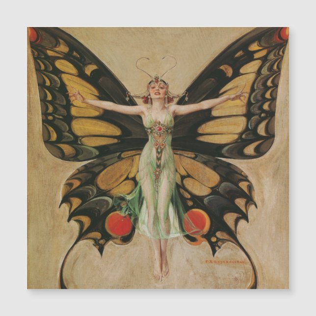 The Flapper - Butterfly Girl Magnetic Card (Front)