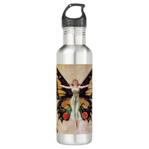 The Flapper Girl's Metamorphosis to Butterfly 1922 710 Ml Water Bottle
