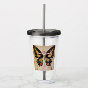 The Flapper Girl's Metamorphosis to Butterfly 1922 Acrylic Tumbler