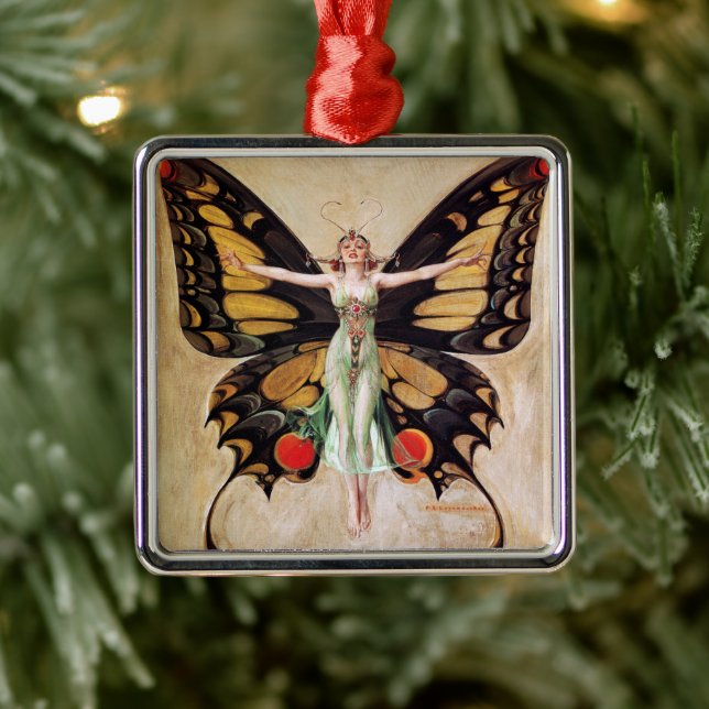 The Flapper Girl's Metamorphosis to Butterfly 1922 Metal Tree Decoration (Tree)