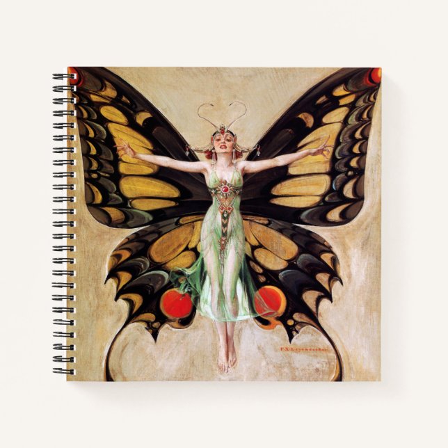 The Flapper Girl's Metamorphosis to Butterfly 1922 Notebook (Front)