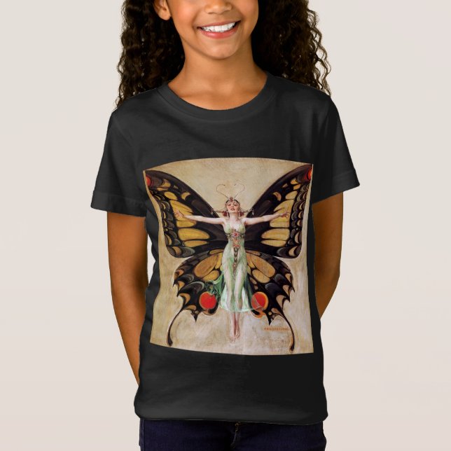 The Flapper Girl's Metamorphosis to Butterfly 1922 T-Shirt (Front)