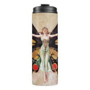 The Flapper Girl's Metamorphosis to Butterfly 1922 Thermal Tumbler