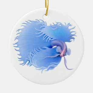 The Flaring Blue Betta Fish Ornament