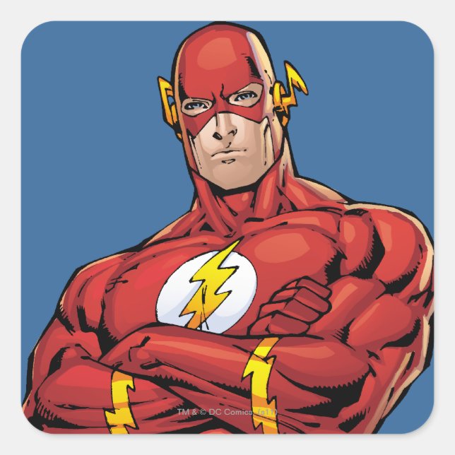 The Flash Arms Crossed Square Sticker (Front)