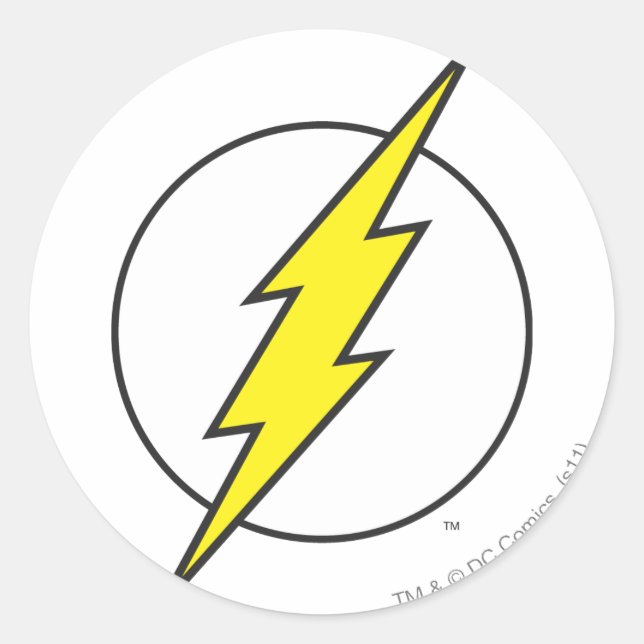 The Flash | Lightning Bolt Classic Round Sticker (Front)