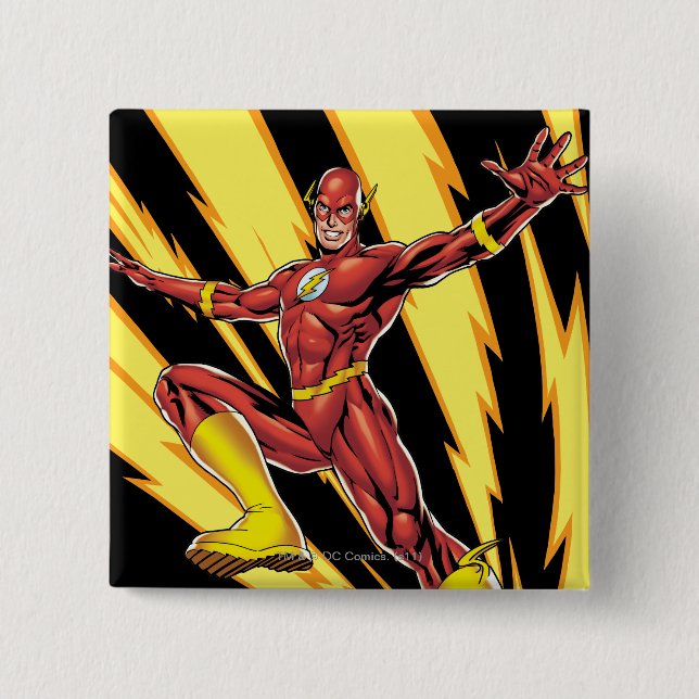 The Flash Lightning Bolts 15 Cm Square Badge (Front)