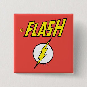 The Flash Name & Lightning Bolt Logo 15 Cm Square Badge