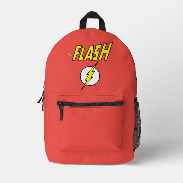 The Flash Name & Lightning Bolt Logo Printed Backpack (Front)