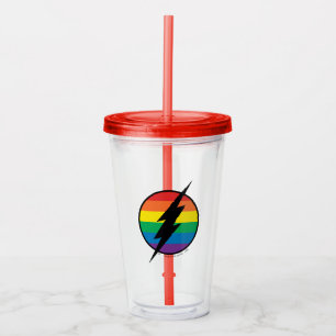 The Flash Rainbow Logo Acrylic Tumbler