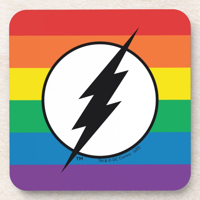 The Flash Rainbow Logo Coaster (Front)