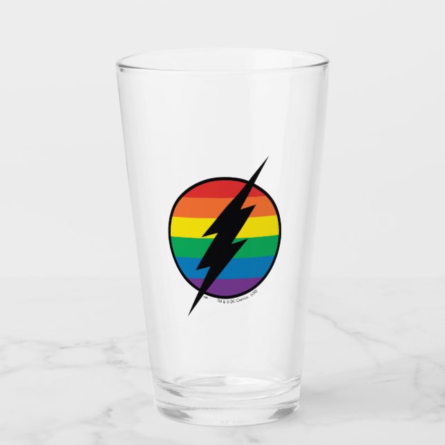 The Flash Rainbow Logo Glass (Front)