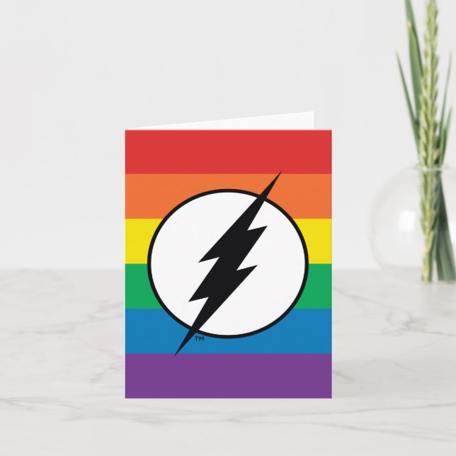 The Flash Rainbow Logo Note Card (Front)