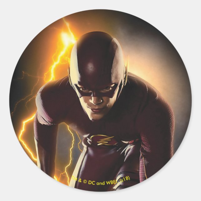 The Flash | Sprint Start Position Classic Round Sticker (Front)