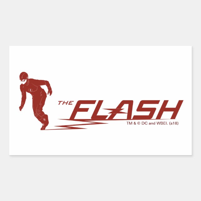 The Flash | Super Hero Name Logo Rectangular Sticker (Front)