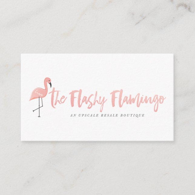 The Flashy Flamingo Business Card (Front)