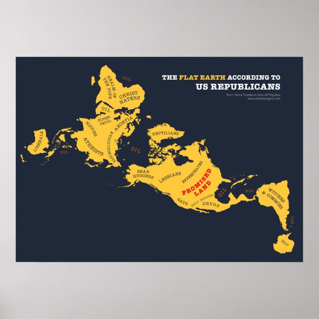 The Flat Earth According to US Republicans Poster (Front)