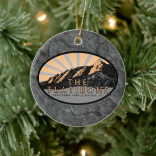 The Flatirons, Chautauqua Park, Boulder Colorado Ceramic Tree Decoration
