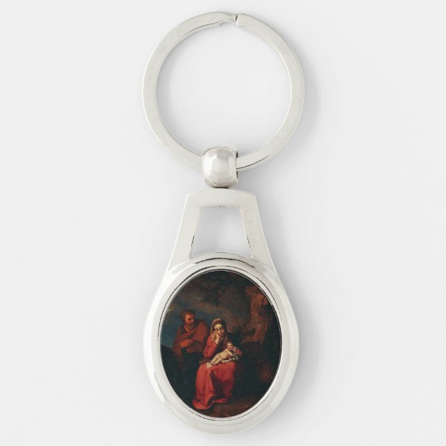 The Flight into Egypt by Abraham Bloemaert  Key Ring (Front)