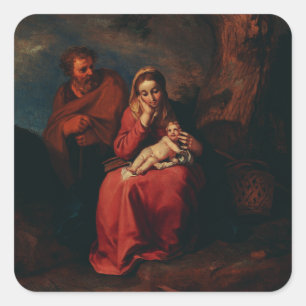 The Flight into Egypt by Abraham Bloemaert Square Sticker