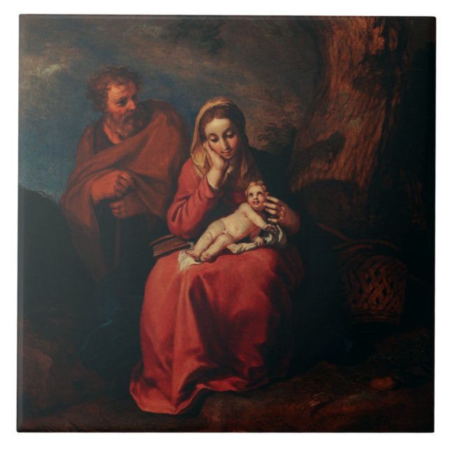 The Flight into Egypt by Abraham Bloemaert  Tile (Front)
