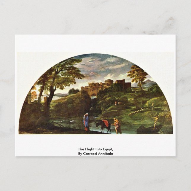 The Flight Into Egypt, By Carracci Annibale Postcard (Front)