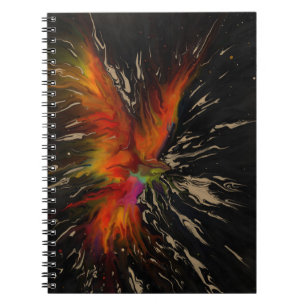 The Flight of the Phoenix – Fiery Abstract Rebirth Notebook