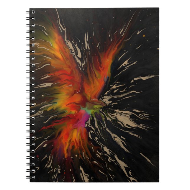 The Flight of the Phoenix – Fiery Abstract Rebirth Notebook (Front)