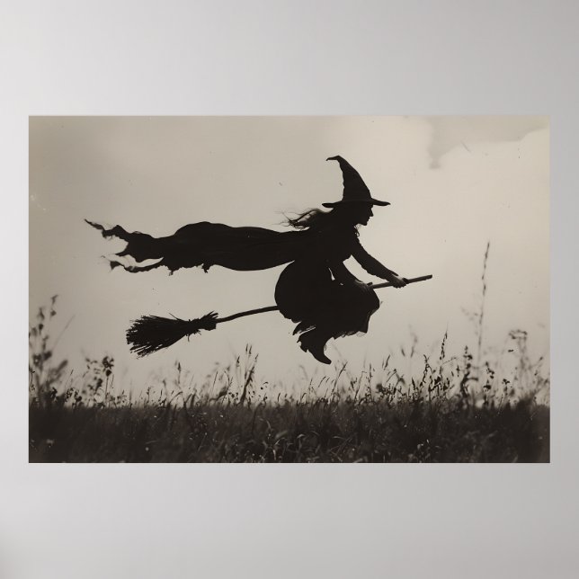 The Flight – Witch Silhouette Across the Sky Poster (Front)