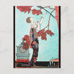 THE FLIGHTY BIRD ,BEAUTY FASHION DESIGNER POSTCARD